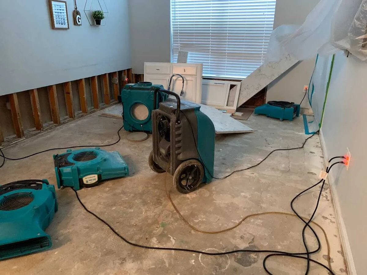Dehumidifier in flood-cut room for Water Damage Restoration in Seminole